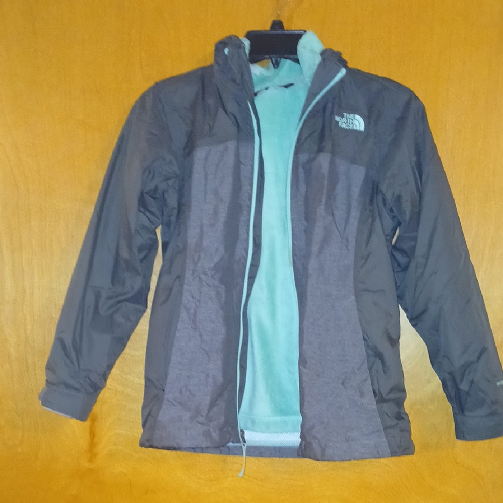 Girls' The North Face Teal and Gray Jacket with Removable Interior Layer